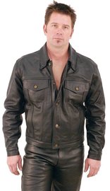 Jamin Leather Denim Style Black Leather Jacket #M1411