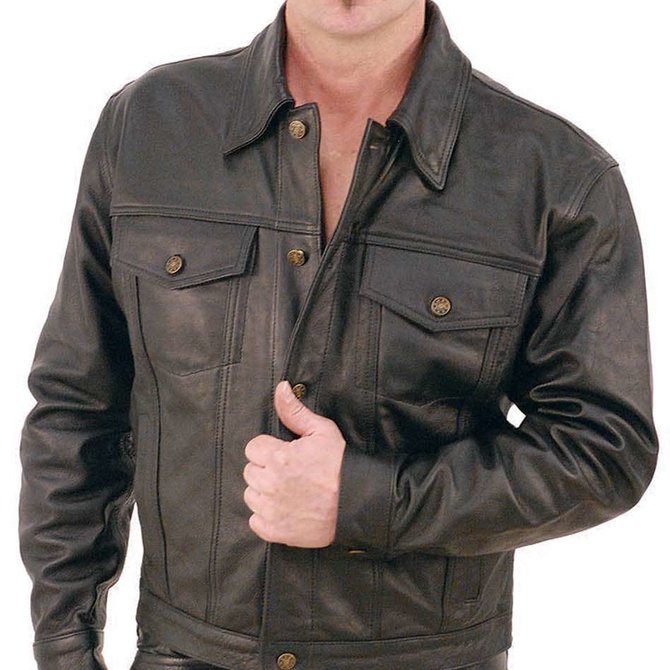 Jamin' Leather Vintage Leather Jean Jacket - Denim Style #M321GY