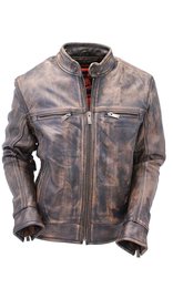 Vintage Brown Vented Motorcycle Scooter Jacket w/CCW Pockets #M1550VZGN