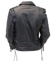 Jamin Leather® Premium Classic Side Lace Leather Motorcycle Jacket #M15L