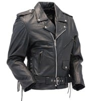 Jamin Leather® Premium Classic Side Lace Leather Motorcycle Jacket #M15L