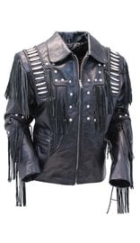 Jamin Leather® Bones & Braids Fringed Leather Jacket #M1706FBB