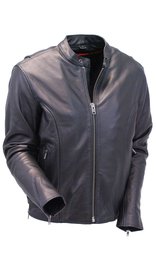 Milwaukee Premium Leather Cafe Racer Motorcycle Jacket w/Dual CCW Pockets #M1710ZK