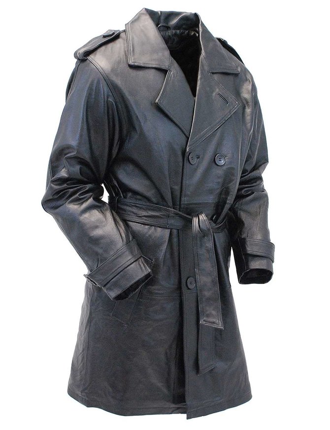 Basic Leather Trench Coat #M2003Z - Jamin Leather™