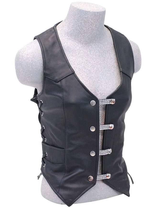 Jamin Leather 2.5'' Crystal & Leather Vest Extenders (set of 4) #VC14100SCK