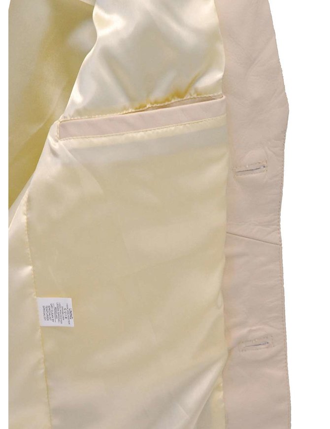 Jamin Leather White Leather Jacket w/Fringe #M2537BBFW