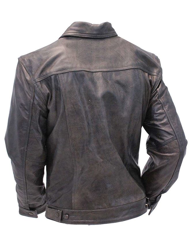 Jamin Leather® Mens Leather Jacket Vintage Jean Jacket Style #M321GY