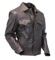 Jamin Leather® Mens Leather Jacket Vintage Jean Jacket Style #M321GY