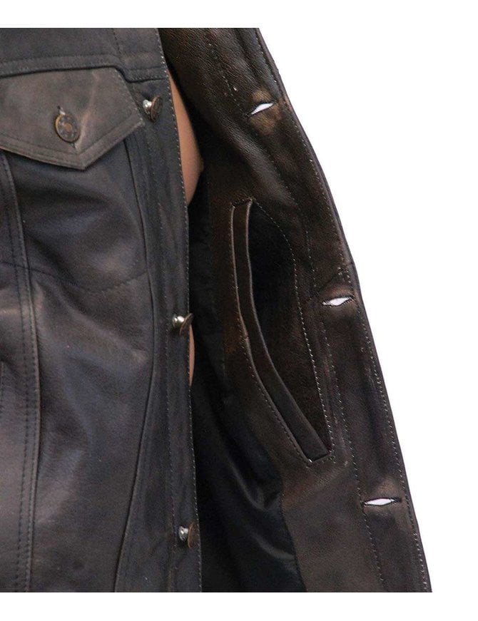 leather denim blouson