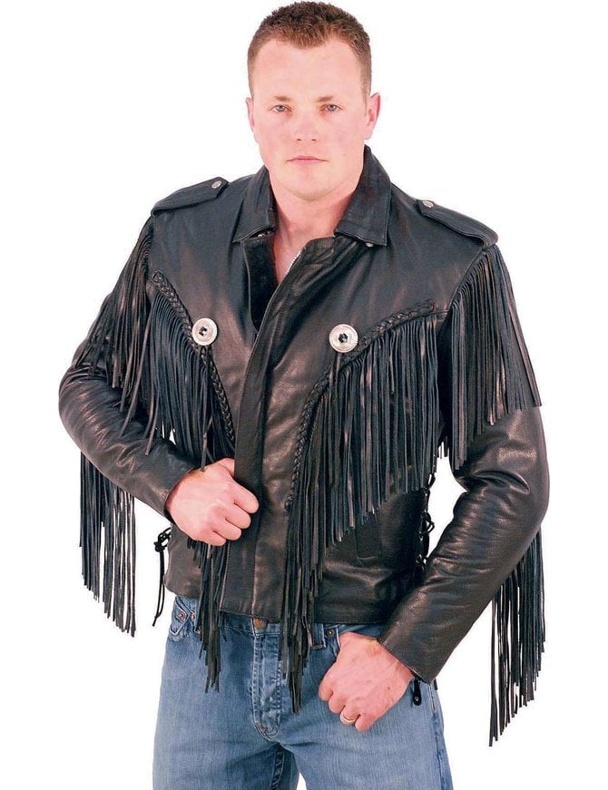 Beltless Fringed Leather Motorcycle Jacket #M400FB - Jamin Leather®