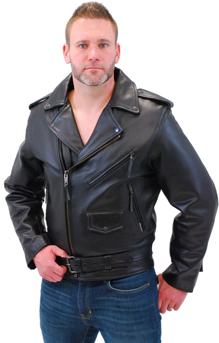 Jamin' Antique Classic Leather Motorcycle Jacket #MA110Z - Jamin