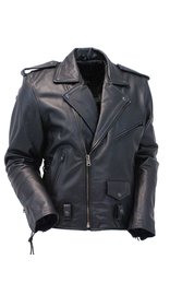 Jamin Leather® Premium Beltless Side Lace Leather Motorcycle Jacket #MA15ZL (M-XL)