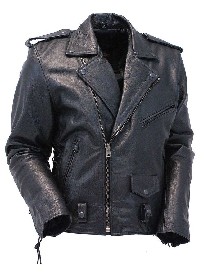 Jamin' Leather Denim Style Black Leather Jacket #M1411