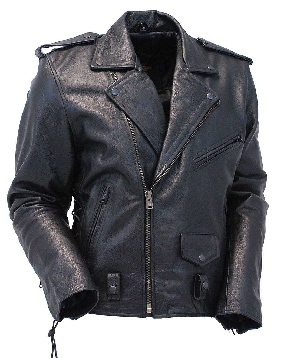 Premium Beltless Side Lace Leather Motorcycle Jacket #MA15ZL - Jamin ...