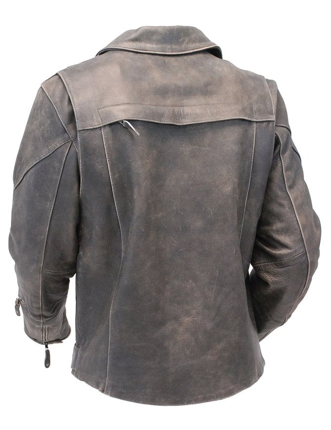 Vintage Brown Leather Motorcycle Jacket w/Vents & Belt #MA2101GVZN