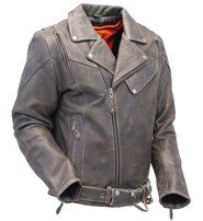 Vintage Brown Leather Motorcycle Jacket w/Vents & Belt #MA2101GVZN
