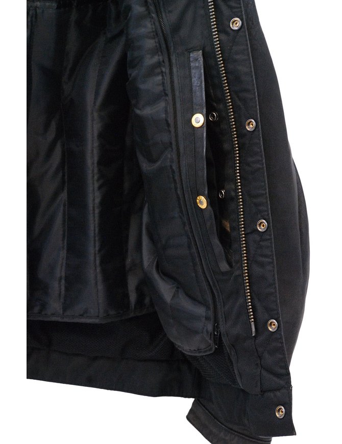 PrimeJackets Men's Hooded Leather Denim Jacket