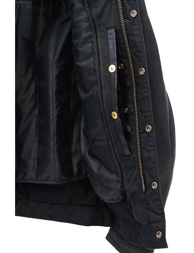 Men's Vintage Black Hooded Leather Jean Jacket w/Vents #MA2760GHVV ...