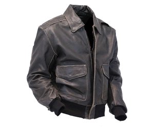 Mush Editions Brown Vintage Distressed Leather Mens 1950s Style A2 Bomber Jacket L / Brown