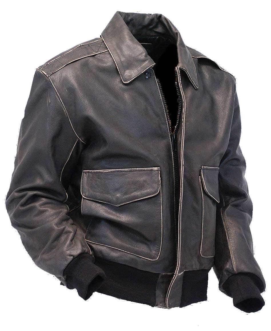 Leather bomber jacket