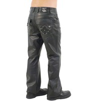 Jamin Leather Hand Stitched Rivet Star Pocket Men's Pants #MP11016XK