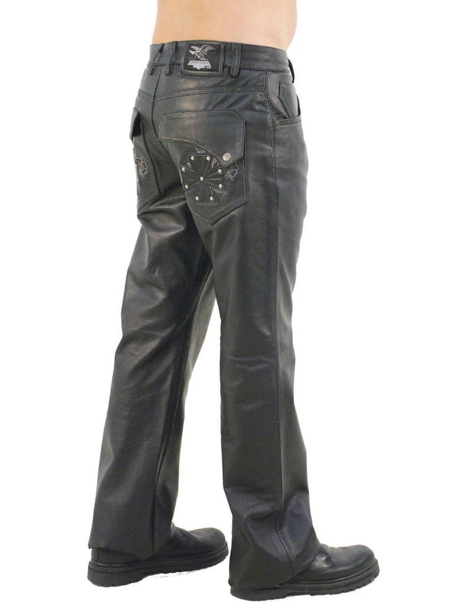 Jamin Leather® Hand Stitched Rivet Star Pocket Men's Pants #MP11016XK