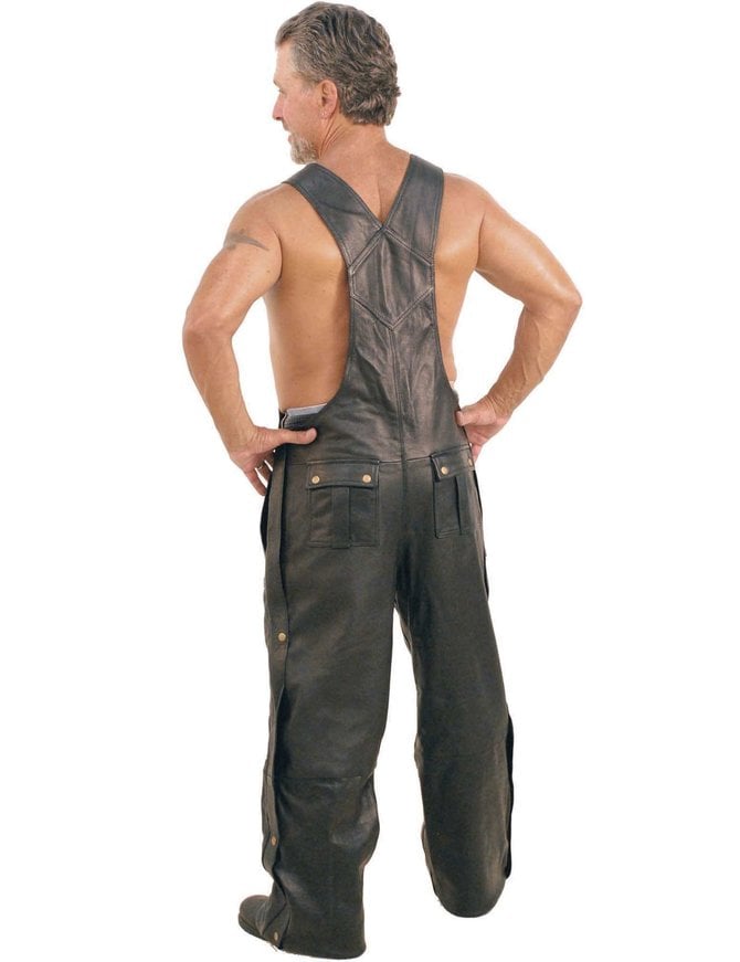 Premium Leather Bib Overalls w/Snap Pockets #MP5812ZK