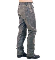 Jamin Leather® Cobblestone Gray Leather Pants #MP753GY