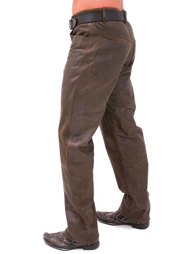 Log Cabin Brown Wax Noach Leather Pants : LeatherCult: Genuine