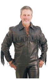 Jamin Leather® Premium Buffalo Pullover Fringe Leather Shirt #MS1082FK (XL-2X)