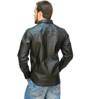 Heavy Snap Up Biker Leather Shirt - Special #MS778SP