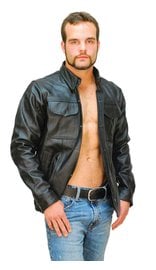 Heavy Snap Up Biker Leather Shirt - Special #MS778SP (S-6X)