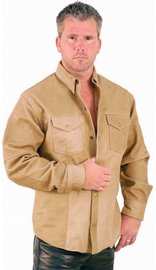 Light Brown Leather Shirt #MS852N (S, 3X-6X)