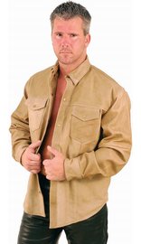 Light Brown Leather Shirt #MS852N