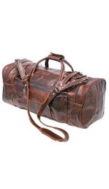 Large Size Vintage Brown Leather Travel Duffel Bag #P3102DN