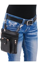 6.5 x 9 Double Clip Pouch Hip Klip Bag w/Large Cell Phone Pocket #PKK5732GK