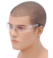 Scratch Resistant Clear Lens Riding Glasses w/Rubberized Temples #SG30802C