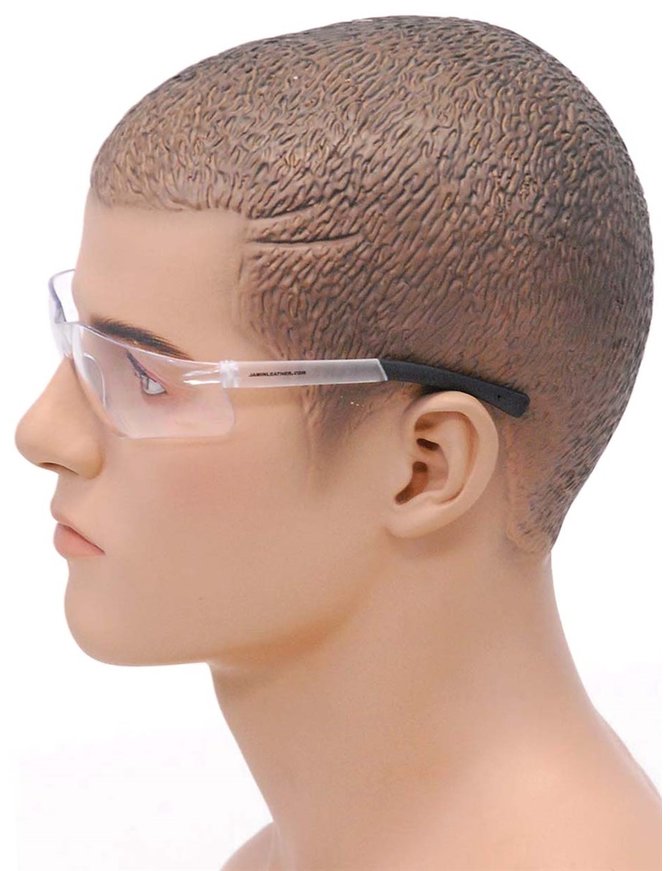 Scratch Resistant Clear Lens Riding Glasses w/Rubberized Temples #SG30802C