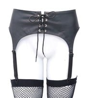 Jamin Leather® Black Lace Up Genuine Leather Garter Belt #U9203GBK