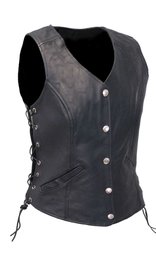 Women's Classic Side Lace Leather Vest CCW #VL1048LSP