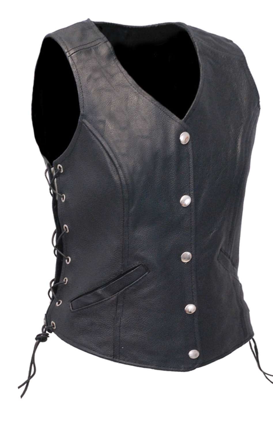 Women's Classic Side Lace Leather Vest CCW #VL1048LSP - Jamin Leather™