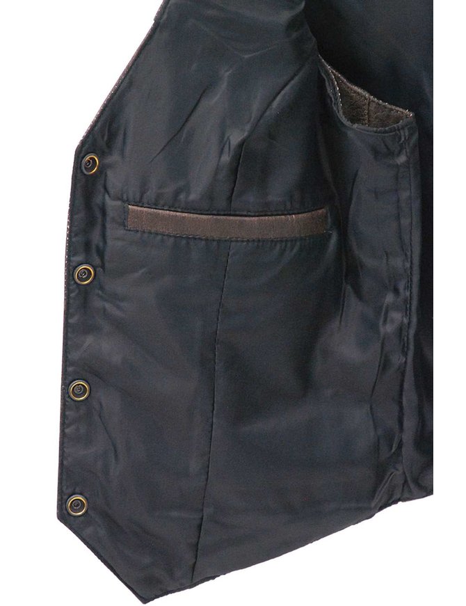 Jamin Leather Vintage Brown Basic Leather Vest for Women #VL1225N