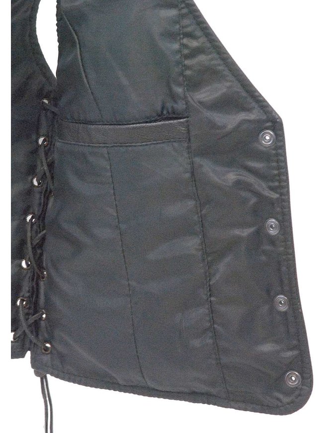 Big & Tall Leather Vest w/Side Lacing #VM605LT - Jamin Leather®