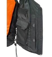 Unik Black Women's Concealed Pockets Side Lace Leather Zip Vest #VL4531GLK