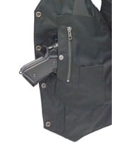 Jamin Leather® Women's Vintage Gray Concealed Pocket Side Lace Vest #VLA6872LGY