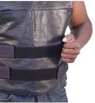 Black Leather Police Vest #VM1367