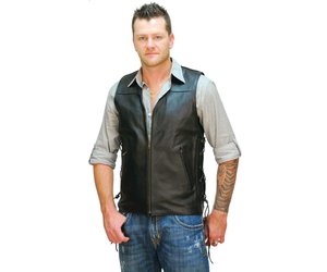 long leather vest