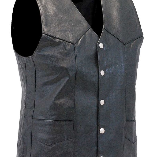 Leather Vests - V-Neck Classic Vests - Jamin Leather™
