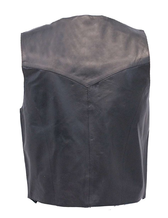 Jamin Leather Premium Black Dress Lambskin Leather Vest for Men #VM507K