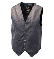 Jamin Leather Premium Black Dress Lambskin Leather Vest for Men #VM507K
